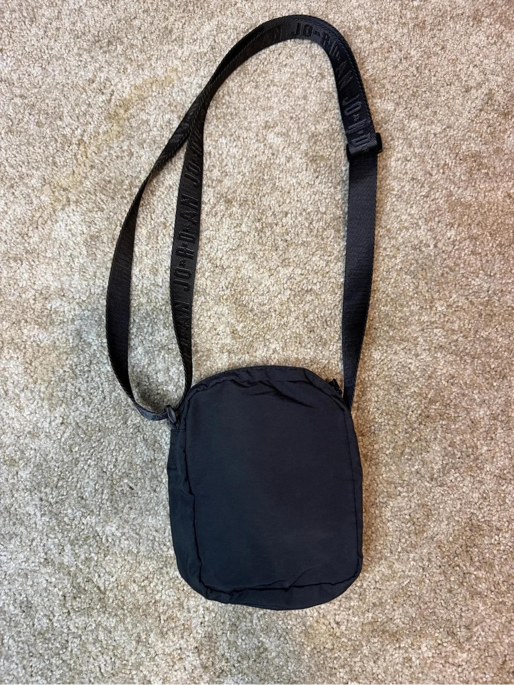 Jordan Black Mini Crossbody Pouch with Logo Strap